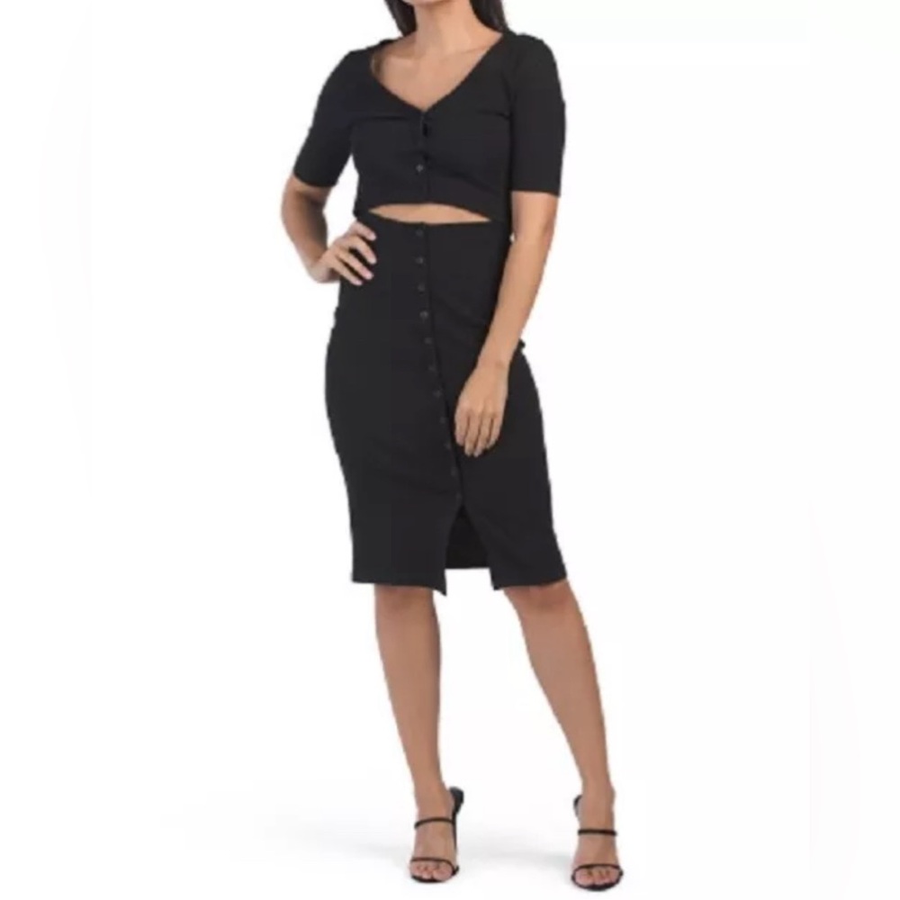 🌟3 for $30🌟7 For All Mankind Bodycon Ribbed Cutout Short Sleeve Dress